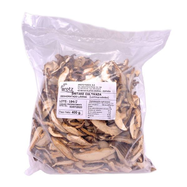 Kultivierter Shiitake Pilz - getrocknete Speisepilze der Spitzenklasse aus Spanien - Scheiben -400 g