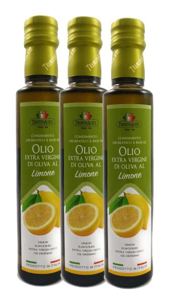 Extra Natives Olivenöl mit natürlichen Zitronenaroma aus Italien - höchste Qualität - 3x250 ml