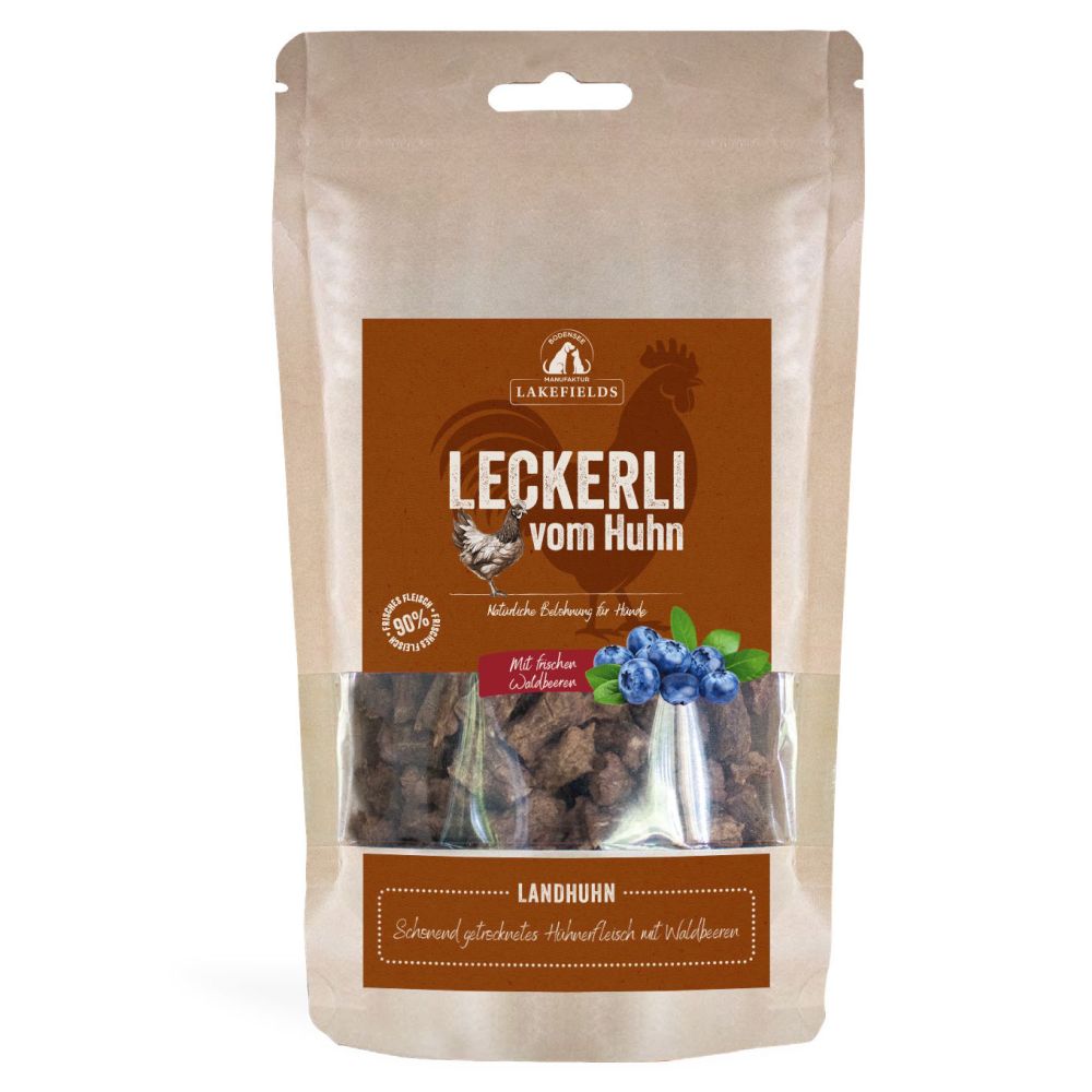 LAKEFIELDS MANUFAKTUR Snacks Trockenfleisch Leckerlei Landhuhn 150g
