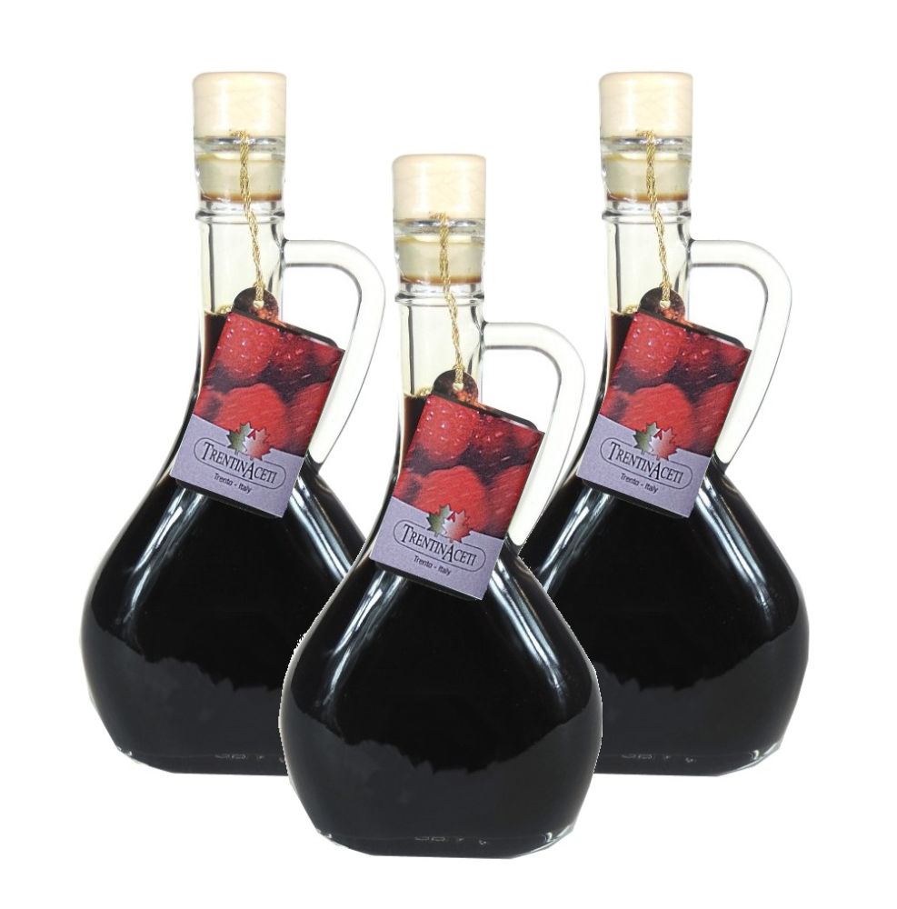 Erdbeer Balsamico - Balsamico Essig mit Aroma aus Italien - 3x 250 ml - Aceto Balsamico Di Modena IGP 