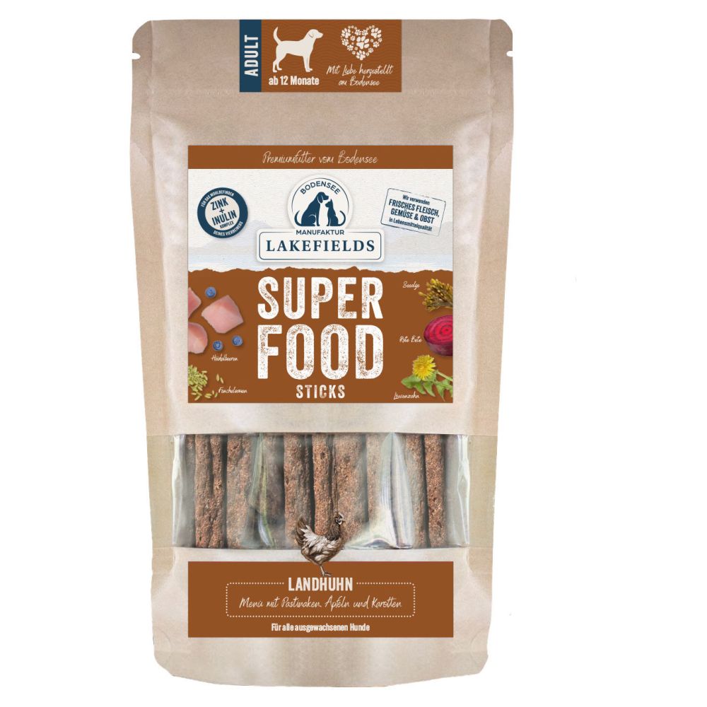 LAKEFIELDS SUPERFOOD Premium STICKS vom Landhuhn 130g