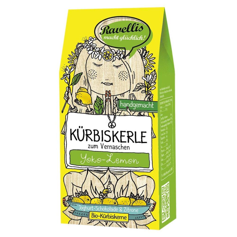 Ravellis Kürbiskerne mit Joghurt-Schokolade & Zitrone (80 g) - Bio