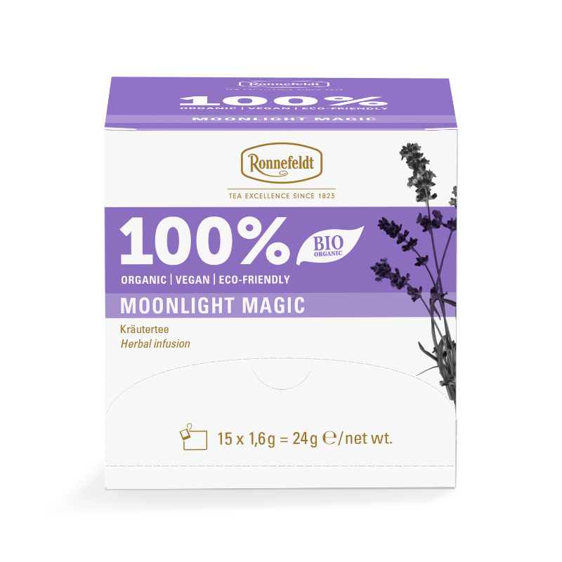 Ronnefeldt 100% Moonlight Magic - BIO Kräutertee, 15 Teebeutel à 2 g, 30g | Organic | Vegan | Eco-fr