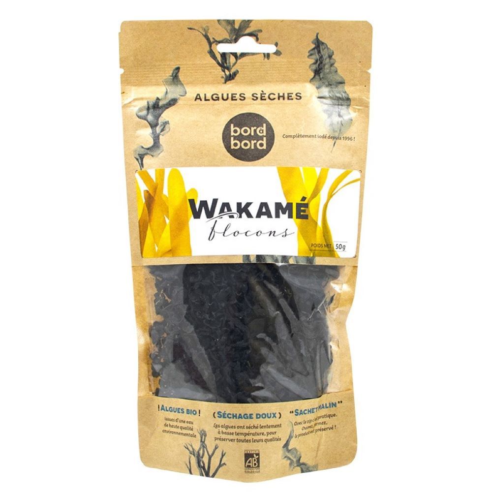 Bord à bord BIO Wakame Flocken 40g aus dem Atlantik | Undaria pinnatifida | Getrocknete Algen | Lab