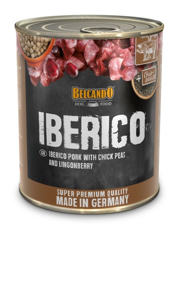 Belcando Premium Dose [6x800g Iberico mit Süßkartoffeln & Kichererbsen] | Nassfutter für Hunde | All