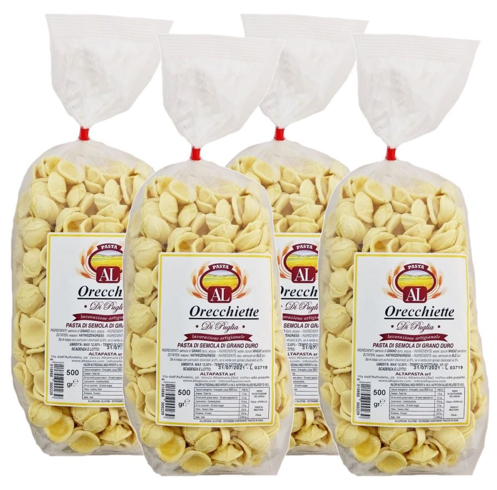 Frische Orecchiette Nudeln aus Italien 4x 500g - Orecchiette – trafila in bronzo