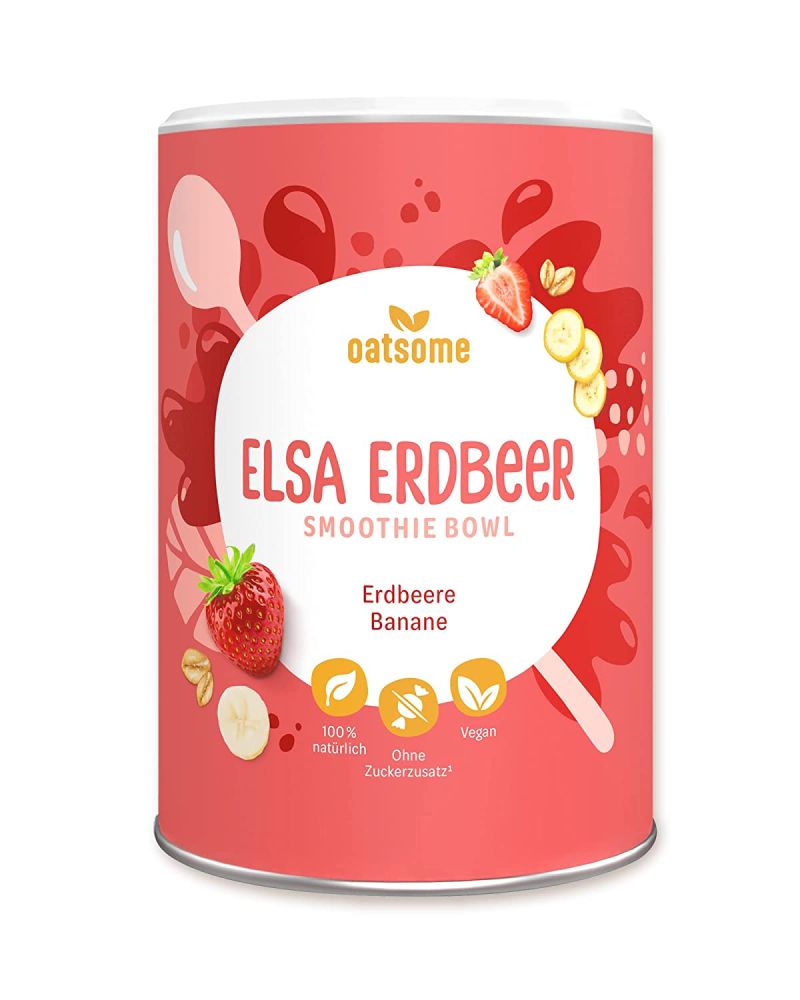 OATSOME® Elsa Erdbeer | Smoothie Bowl Mit Erdbeere & Banane | 100% Natürlich, Vegan & Ohne Zuckerzus